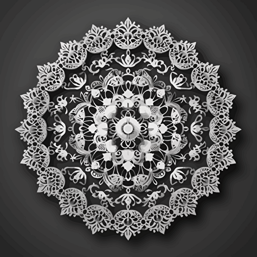 black and white design in the style of vector, laser cut with layers