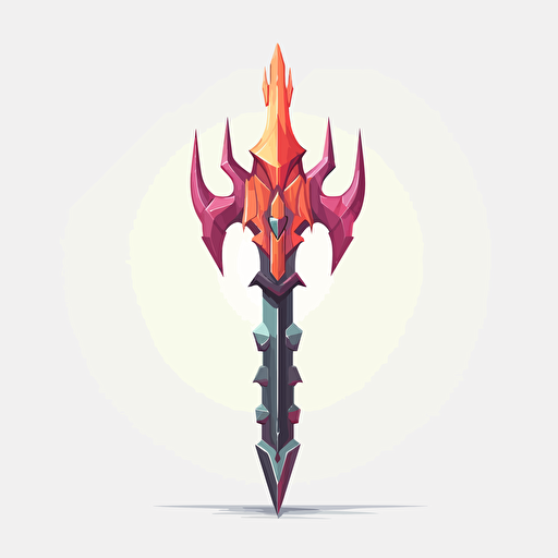sword enemy, huge sword, 2d, vector art, sinister, simple colors, on white background