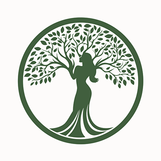 pictorial mark logo for a Sex Trafficking Prevention Initiative, tree, vector, simple