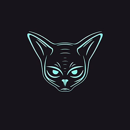 minimalistic logo, Alien Cat, Vector,