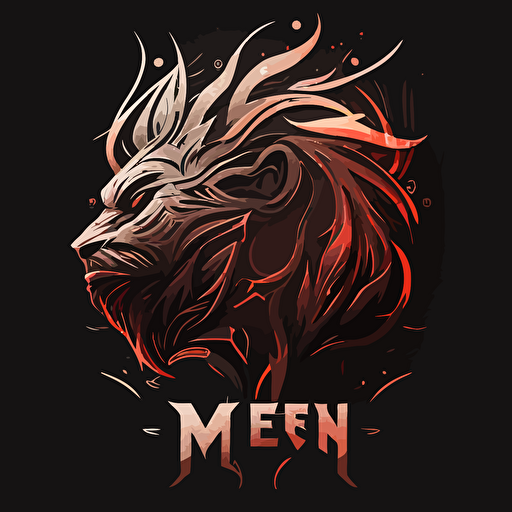 minimalistic vector logo design of melanated werelion in process of transforming, going beast mode