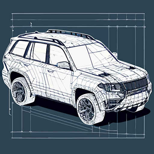 vector line drawing of the world's safest SUV