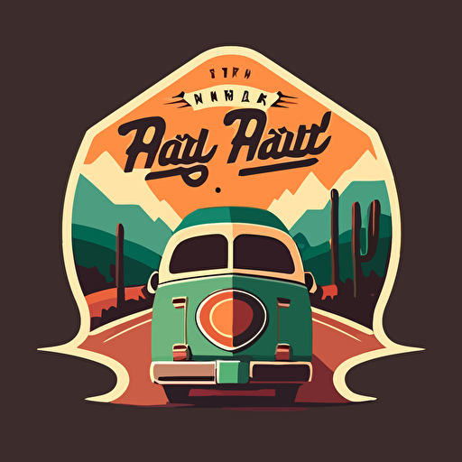 flat vector logo design, road trip app, 2 colors
