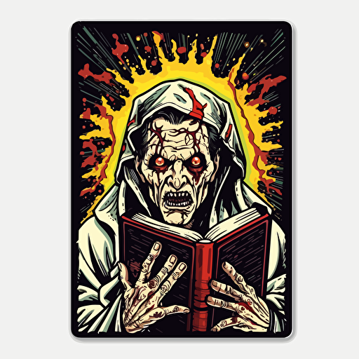 exorcism, vhs horror, 80s horror comic book style art, vector, sticker,