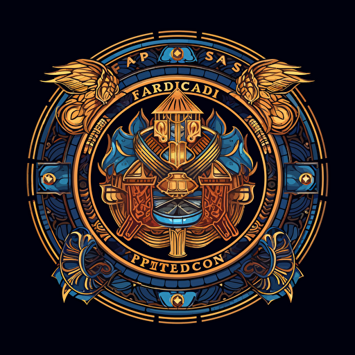 vector logo for the academy of the profession of the future mandala, sadhi, Hogwarts, the future