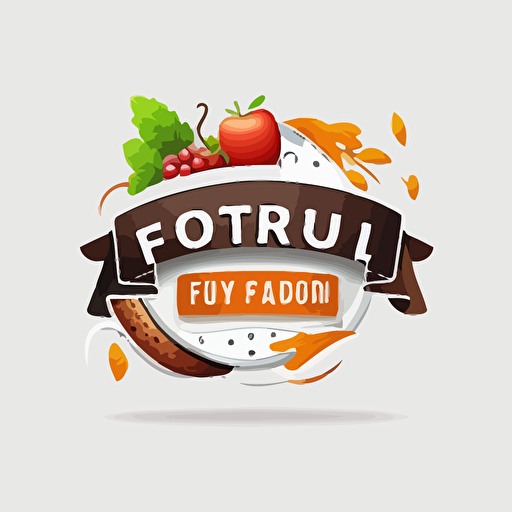 create a logo, for food tutorials, vector style, white background, v 5