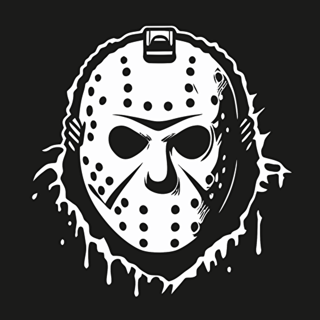 simple white logo vector of jason voorhees