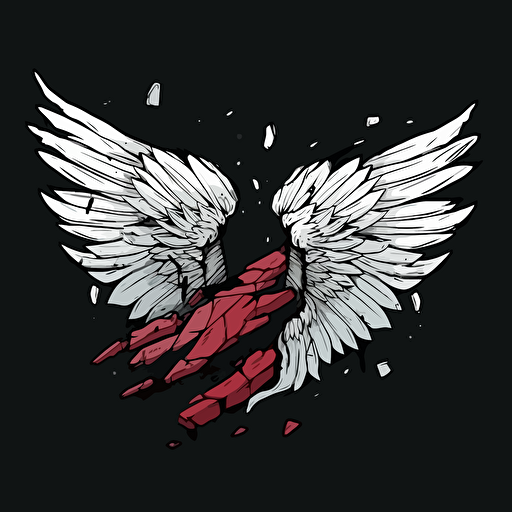broken wings dark comics vector illustration style