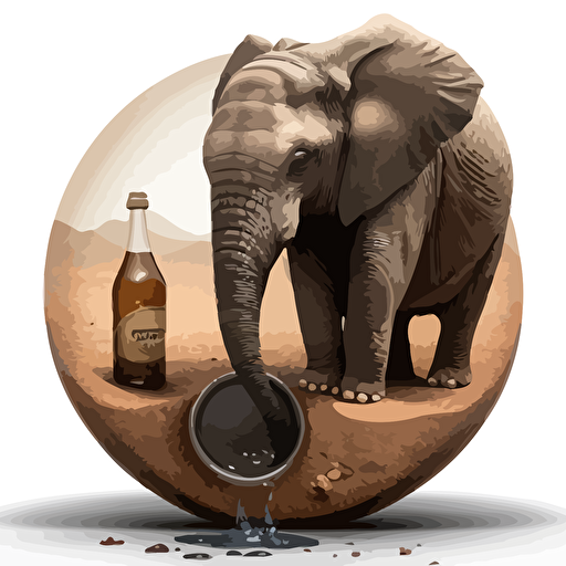 vector image picture an elephant sitting on a bottle cap versus the opposite