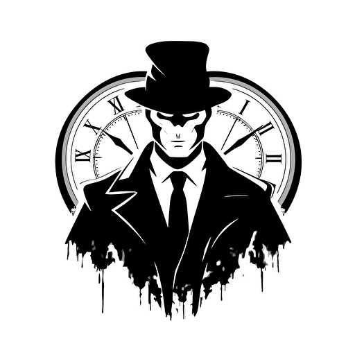 Watchmen Rorschach illustration, minimal, outline strokes only, black and white, logo, vector, minimallistic, white background
