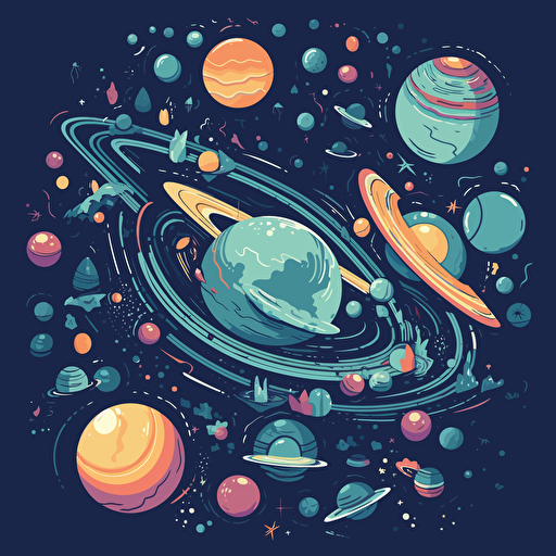 vector minimalism of a cartoon version of space