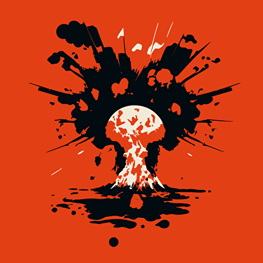 minimalism, vector art, hundereds of atom bomb explotions on the earth surface
