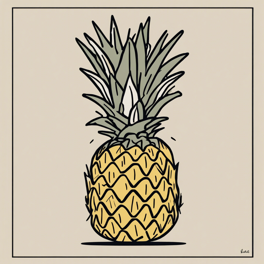 a pineapple, illustration in the style of Matt Blease, illustration, flat, simple, vector