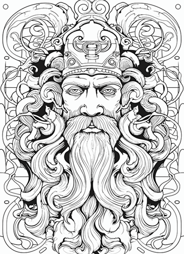 2d illustration, simple vector cool coloring page