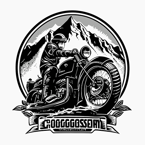 grossglockner logo, vector, black and white, motorcycle