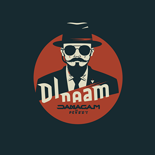 logotype for a music man clothes store, name Dapmusic , vector style, simply, agressive