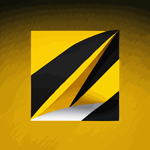 a squared flag logotype, yellow and black colors, vector style, simple design
