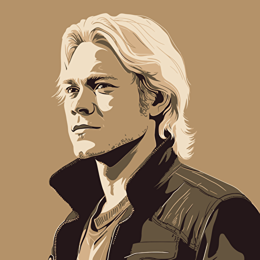 vector art style 28 year old white man with blond hair, in the style of Micheal Parks