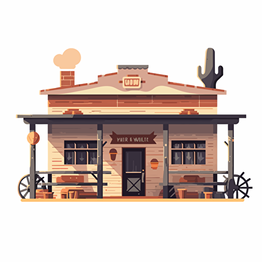 flat vector design of a single story old west saloon