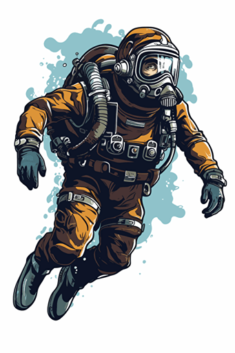 scuba diver, svg, vector, white background