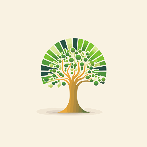 a vector logo of a tree blending into a business chart