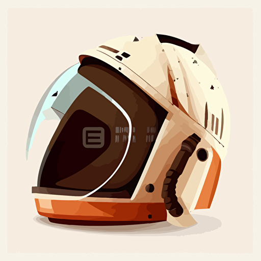 Simple vector astronaut helmet on white background