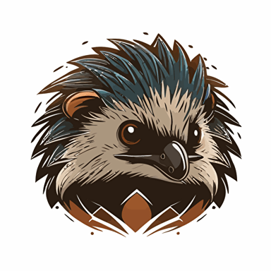 A logo, vector, close up, face, hedgehog, kids, online safety, high quality