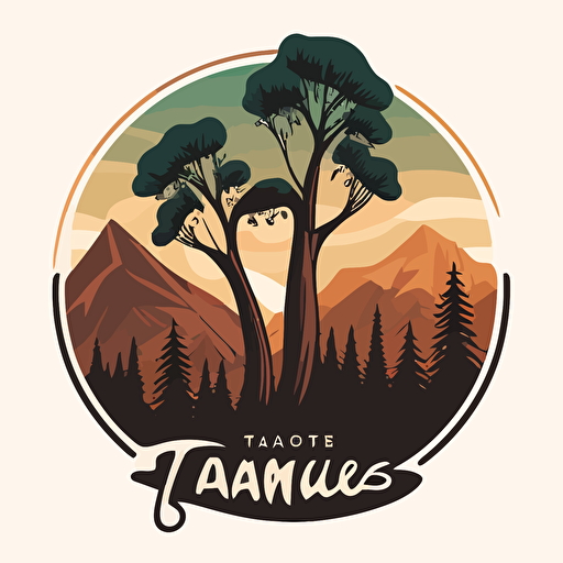 vector logo image of trees with mountains in the background tahoe