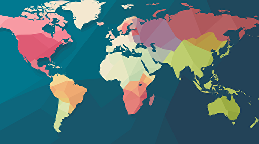 vector, minimalist, world map, robinson projection, colourful
