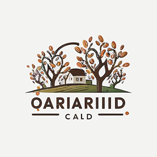 logo design, orchard, modern, simple vector, flat 2d, white background