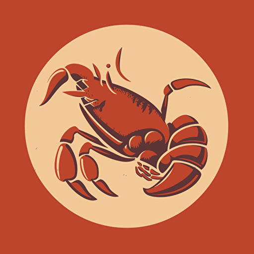 simple logo for two dancing crayfish restaurant, retro, vector flat, PNG, SVG, flat shading, solid background, mascot, logo, vector illustration, masterwork, 2D, simple, illustrator