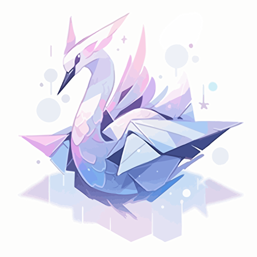 A gradient-colored origami bird sticker, featuring a smooth color transition from one shade to another, creating a visually appealing and stylish design, vector illustration,