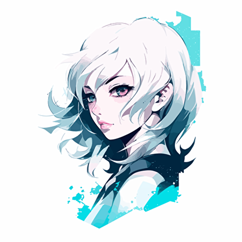 anime vector design, white background, clean