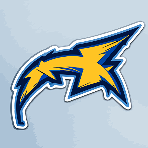 vector image, sticker, los angelas chargers thunderbolt, minimalist image