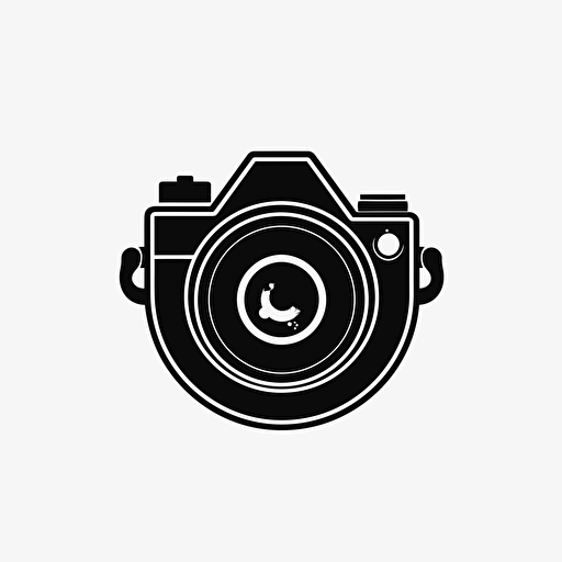 vector single camera logo design ,flat design,black color, white background