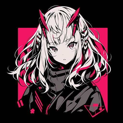 A monochromatic girl icon, using grayscale tones and a pop of color to create a visually engaging and stylish design, vector illustration,