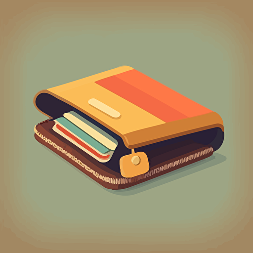a wallet vector illustration style, minimalist