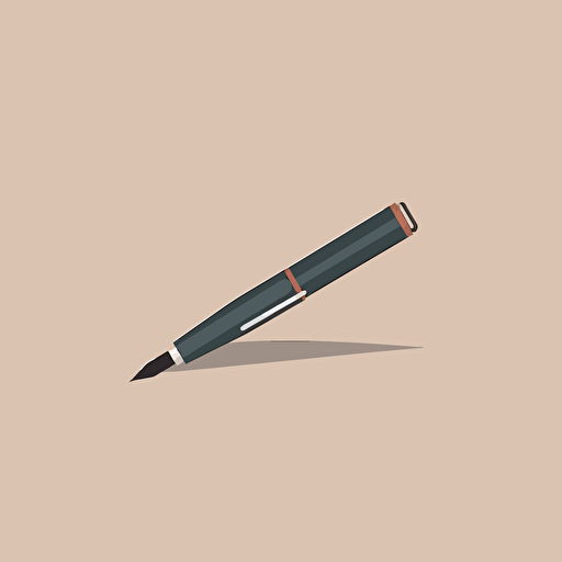 a flat vector illustration of a fountain pen