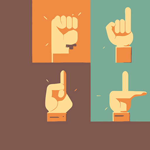 flat vector, sign language