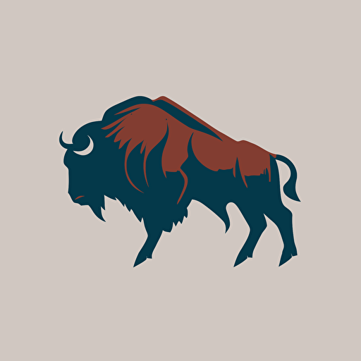bison logo modern simple minimalistic 2 colors 2d vector.
