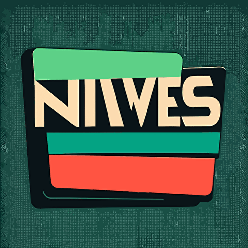 simple news tv logo, vector, flat colours