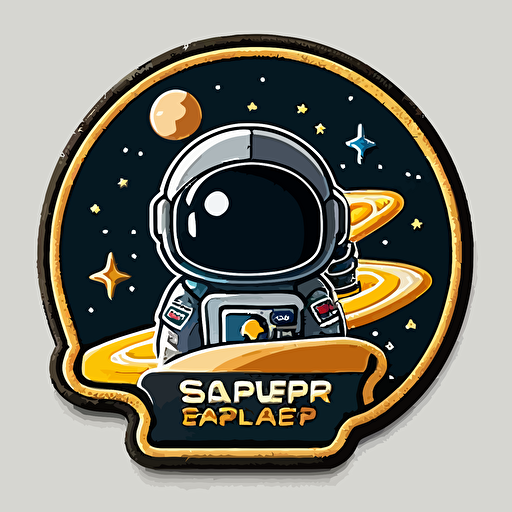 space explorer patch, vector, cute, 2d, no text