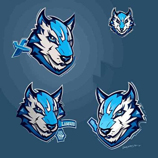 Design a logo. The logo should be of the upper body of the side view of a lynx. The logo should consist of an electronic-blue color scheme. The final product should have a clean and sleek design, in vector format with a clear, transparent background. It should be suitable for use on professional sports jerseys and versatile for use on various promotional materials. Use simple and modern design elements and take inspiration from professional sports leagues. The logo should be striking, memorable, and have a thick, solid colored border. It should not be complex