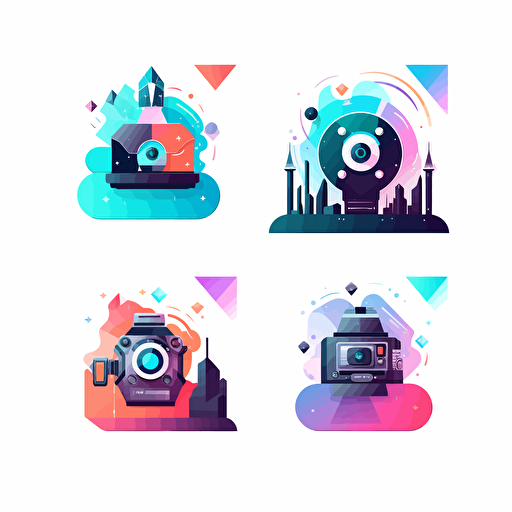 create a logo for a web and video production company in modern futuristic ai, abstract vector style on a white background