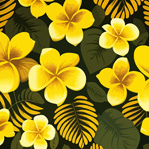 a puakenikeni lei seamless pattern, yellow in color, vector art style