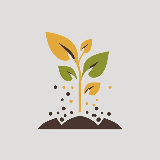 simple flat vector seed sprouting icon, minimal design, simple shapes