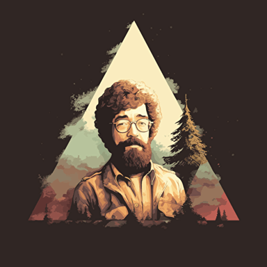 lofi vector art triangle in the style of Bob ross
