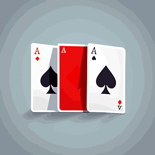 Cartoon Logo of 3 PlayingCards , minimalistic, Vector, Simple