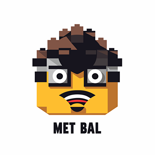 flat vector illustration logo sports team nfl nhl badge style beast mode logo with a nerd lego man head with glasses in the center above dynamic text