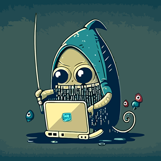vector illustration cyber bandit phishing monster